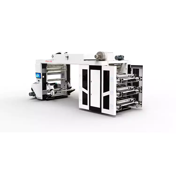 Hoge snelheid Flexographic Printer Meerdere kleuren Plastic zak Stapeltype Drukmachine